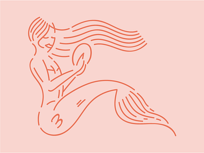 Mermaid illustration lineart mermaid simple