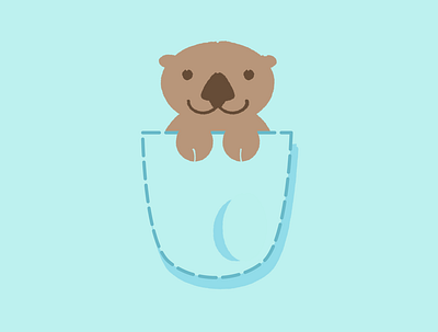 Pocket Otter!!!! affinity designer cute illustration otter simple