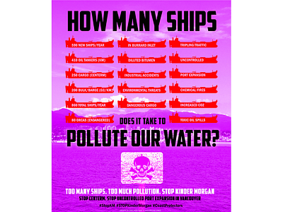 How Many Ships? Water... campaign design environmental illustration