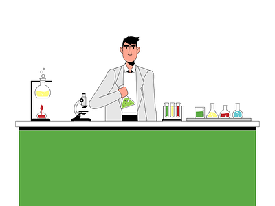 In the Science Lab experiement lab science science illustration scientist