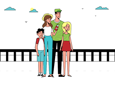 Family Vacation adobe character family illustration illustrator vacation