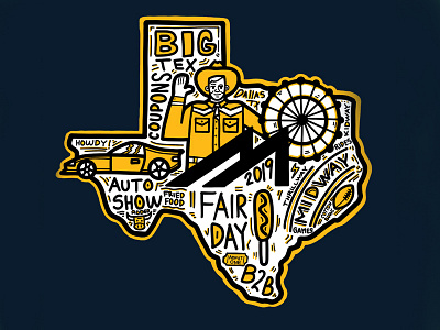 Fair Day dallas illustration photoshop procreate texas tshirt