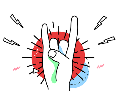 Hand Rock animation design flat icon illustration illustrator vector