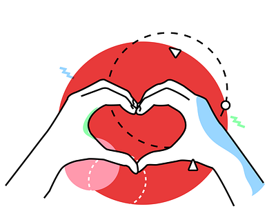Love Hands branding design flat icon illustration illustrator vector