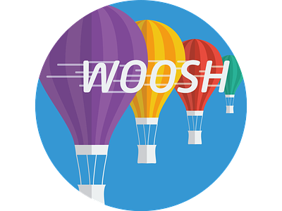 Hot Air Balloon Logo - Woosh dailylogochallenge logo logo2d logodesignchallenge logodesignchallengeday2 woosh