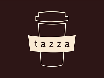 Coffee Shop Logo - tazza (dark version) dailylogochallenge dailylogochallengeday6 design illustration logo logo 2d logodesignchallenge logodesignchallengeday6 tazza