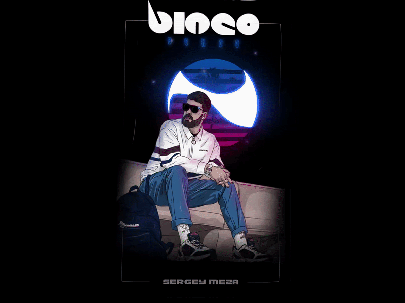 Digital Portrait - Bingo Bongo Sergey Meza animation art artportrait artwork design digital art illustration motion motion design retrowave