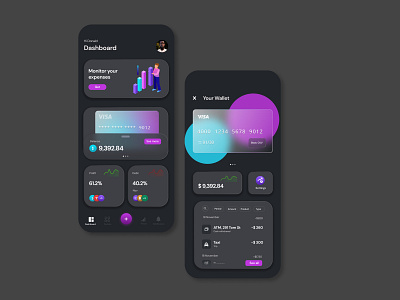 Fintech- Financial app (Glassmorphism) app design graphic design ui ux