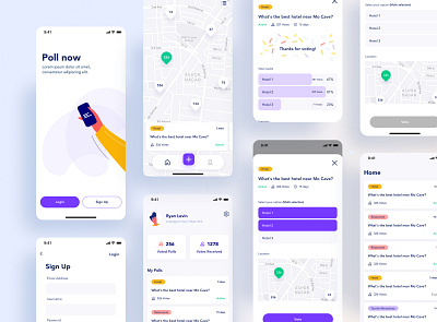 PollNow - Mobile App Design app design mobile design ui ux