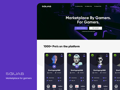 SQUAB - Marketplace for Gamers ui ux website design