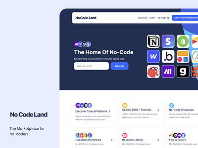 No Code Land - Website Design design ui ux website design