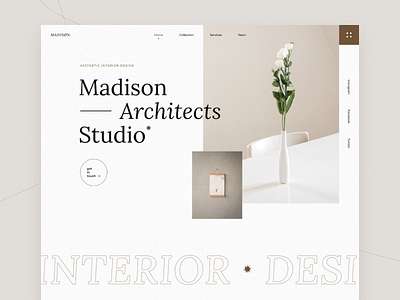 Interior Studio architect clean design concept concept design header design interiordesign minimalism site design studio design uidesign uxdesign webdesign website design