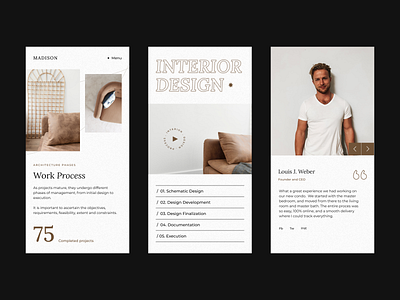 Interior studio (Mobile) agency website graphic design interior minimalism responsive design ui webdesign website design
