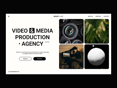 Video production agency concept art branding graphic design homepage minimalism production studio video video agency webdesign website