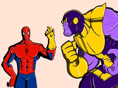 Thanos vs Spidey marvel comics avengers