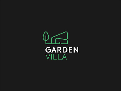 gardin villa branding design garden green icon illustration logo logo design minimal real estate vector villa