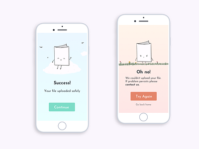 Daily UI 011 Success / Error message 011 challenge cute cute animal cute illustration dailyui dailyui 011 dailyuichallenge design error message illustration product design success success message ui ux