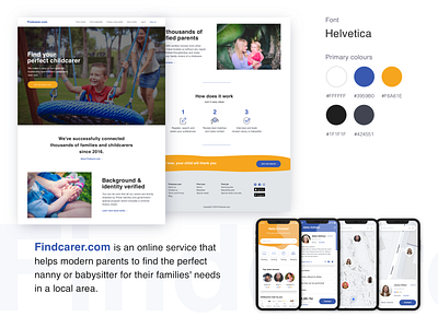 Landing Page and App design (search for a childcarer)