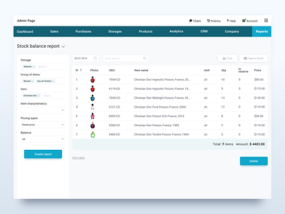 Balance Report Design (Admin UI)