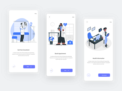 On-boarding app app design appointment clinic doctor app doctor appionment health app hospital illustration medical medical care on boarding onboarding ui