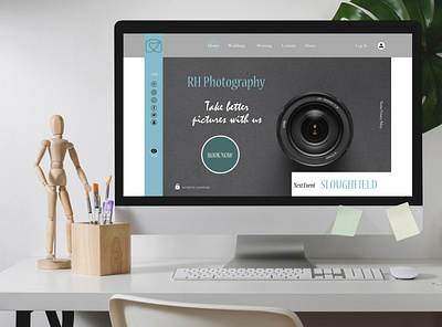 Photography website mockup 1 adobe xd illustrator modern ui