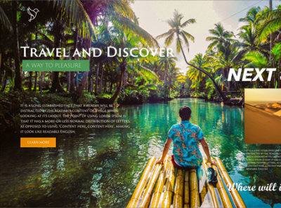 travel web design mockup