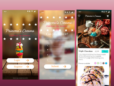 ice cream app designing adobe illustrator adobe photoshop adobe xd icon modern ui