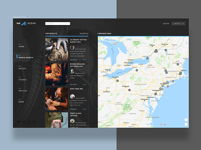Ink Ocean Desktop desktop experience search tattoo ui ux web website
