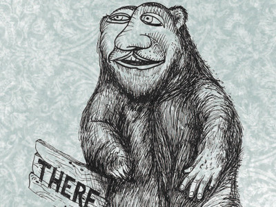 Likeabear2 bear illustration ink man pen there