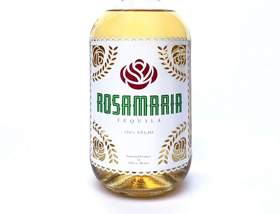 Rosamaria Tequila Packaging alcohol alcohol branding beverage packaging branding design diecut icon illustrator logo minimal package design packaging tequila typography