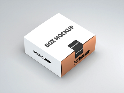FREE Gold Box with black sticker  and white Cover. 3d Rendering