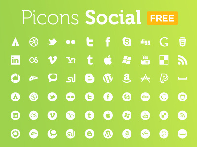 Picons Social FREE Download download free icons picons pictograms royalty vector