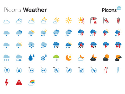 Weather icons progress... icons picons pictograms vector weather