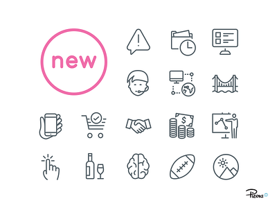 Big news! Picons Thin Update android icons iconset ios mobile pictograms retina vector
