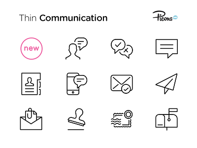 Thin Update - Commnication icons communication icons ios retina thin vector