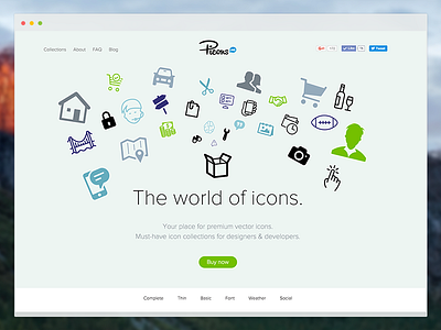 New Picons.me website design picons picons.me redesign vector icons website