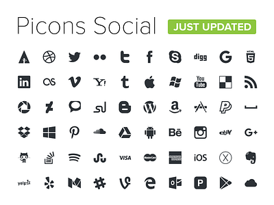 Picons Social v3.2 - FREE free icons picons social