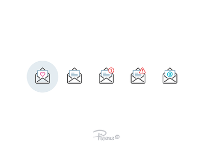 Picons in color? color envelope icons iconset mail picons vector icons