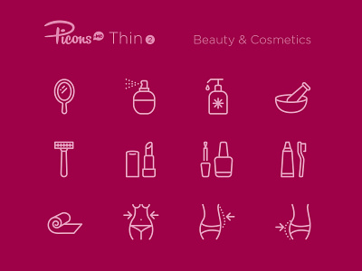 Picons Thin 2: Beauty & Cosmetics beauty cosmetics icon set icons line icons outline picons spa symbols vector icons wellness