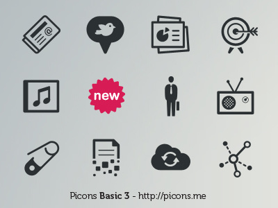 Picons Basic 3 released! basic icons morphix picons pictograms vector