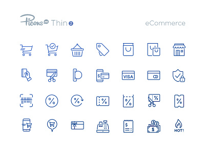 eCommerce icons icon set icons picons thin update vector