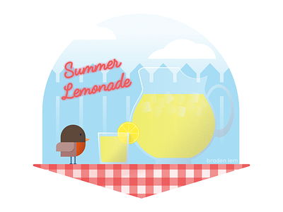 Summer Lemonade animal bird design flat illustration lemonade summer summertime vector