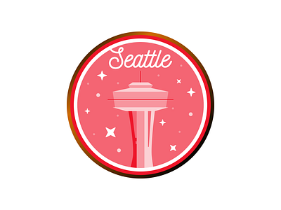Red Seattle Sticker branding design flat illustration inkscape red seattle space needle sticker typography vector