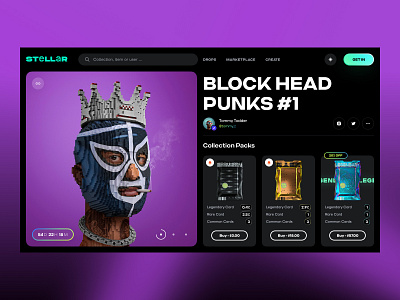 Stellar — Collection 3d futuristic gradient logo marketplace modern nft system ui uxui web
