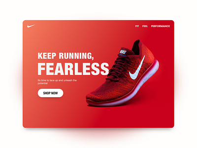 Nike landing page branding dailyui nike shoe ui