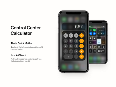 Control Center Calculator app apple calculator concept control center dailyui ios ui