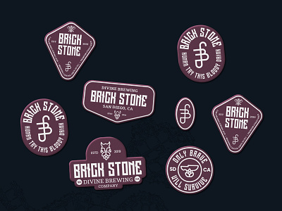 BrickStone Stickers brand identity icon identity lockup lockups logo logo design logotype mark sticker stickers stickerspub symbol typography wordmark