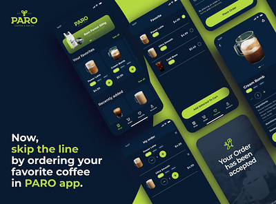 PARO coffee ordering app | concept app branding coffee ui ui design