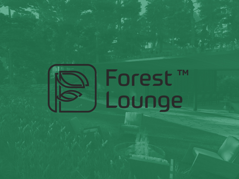 Forest Lounge - shared workspace / chill lounge wordmark branding brand identity mark symbol identity logo design logo