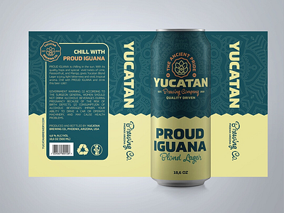Yucatan Brewery - Proud Iguana Beer label beer brand branding brewery identity label packaging